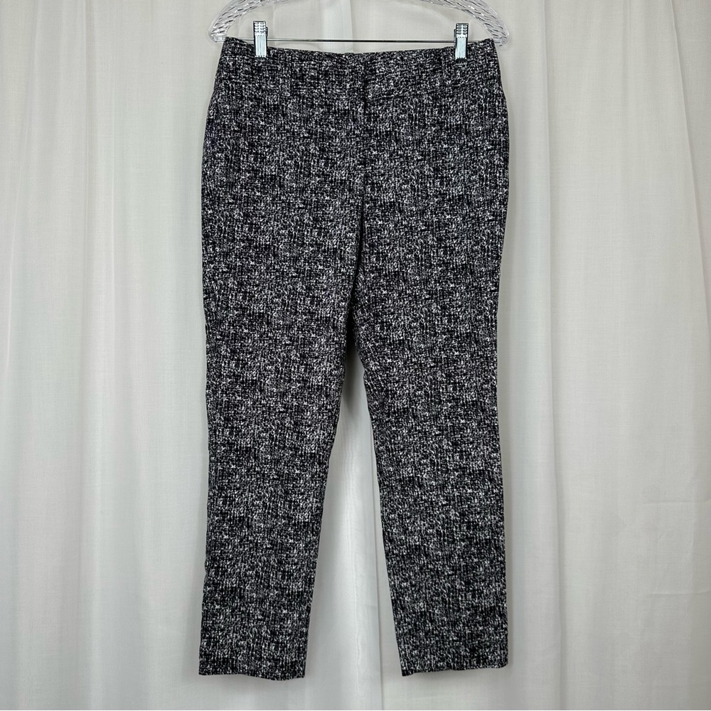 White House Black Market Womens Print Slim‎ Ankle Pants 2 Stretchy Office Career